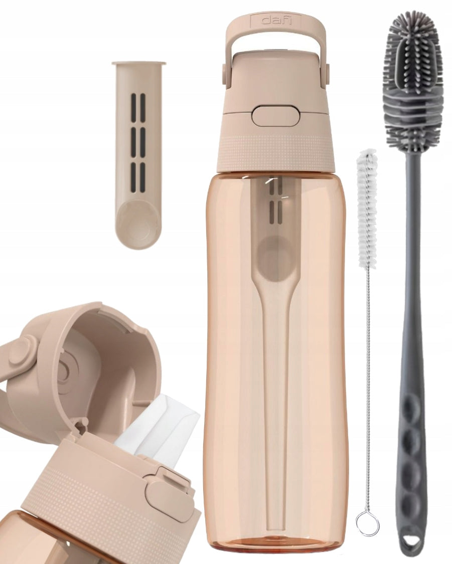 Washing brushes + water bottle Dafi Solid cappuccino dyed 0,7