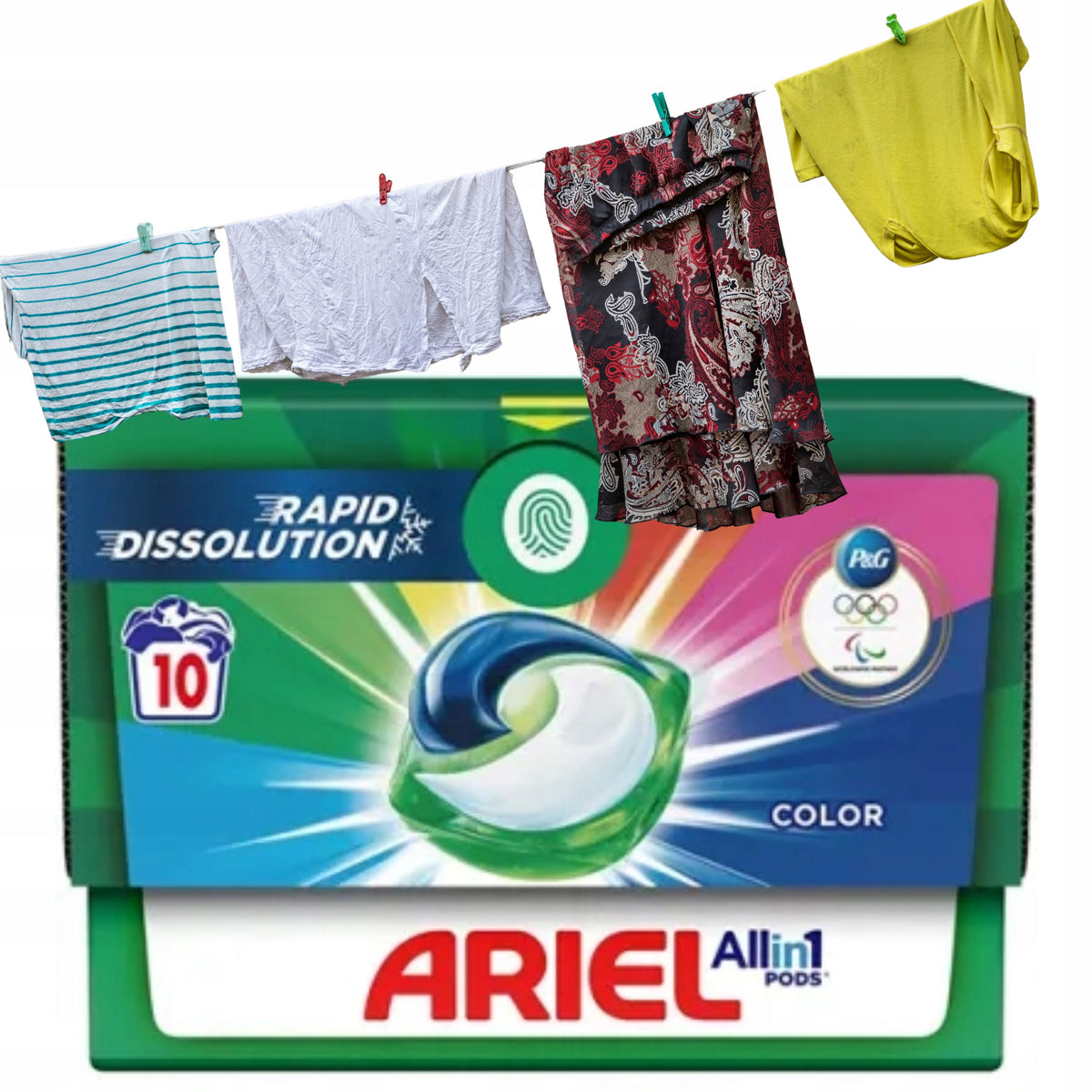 Washing capsules Ariel All in1 Pods Color 10 pcs. Packaging status original