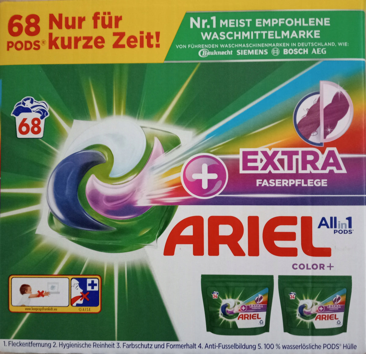 Washing capsules Ariel Color +Extra 68wash
