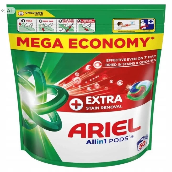 Washing capsules Ariel Extra Clean Power 50pcs