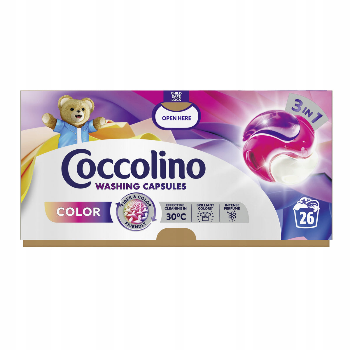 Washing capsules COCCOLINO For Coloured Fabrics x26 + 2x Perfume Elixir Packaging status original