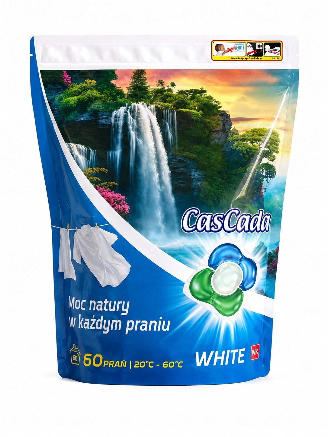 Washing capsules Cascada for white fabrics 60 pcs. WHITE