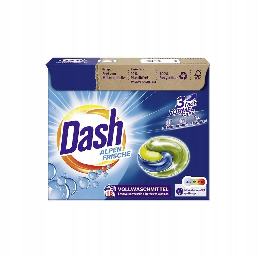 Washing capsules DASH Alpen Frische 3in1 18 pcs