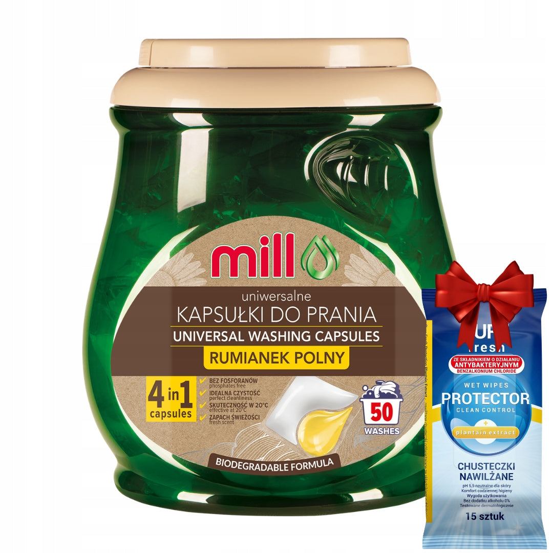 Washing capsules ECOMILL Universal Chamomile 50 pcs. + Freebie