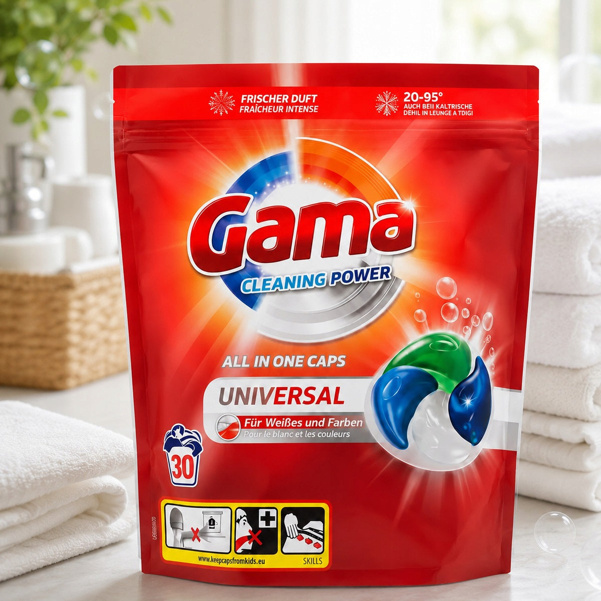 Washing capsules GAMA Universal 4in1 All in One universal 30pcs Packaging status original