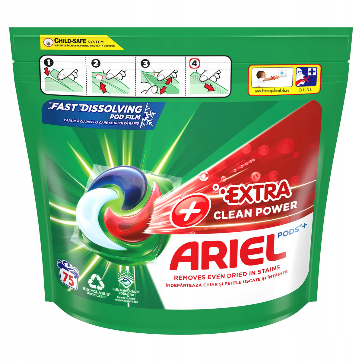 Washing capsules LARGE POWER EFFECTIVE nice smell super 75 pcs.