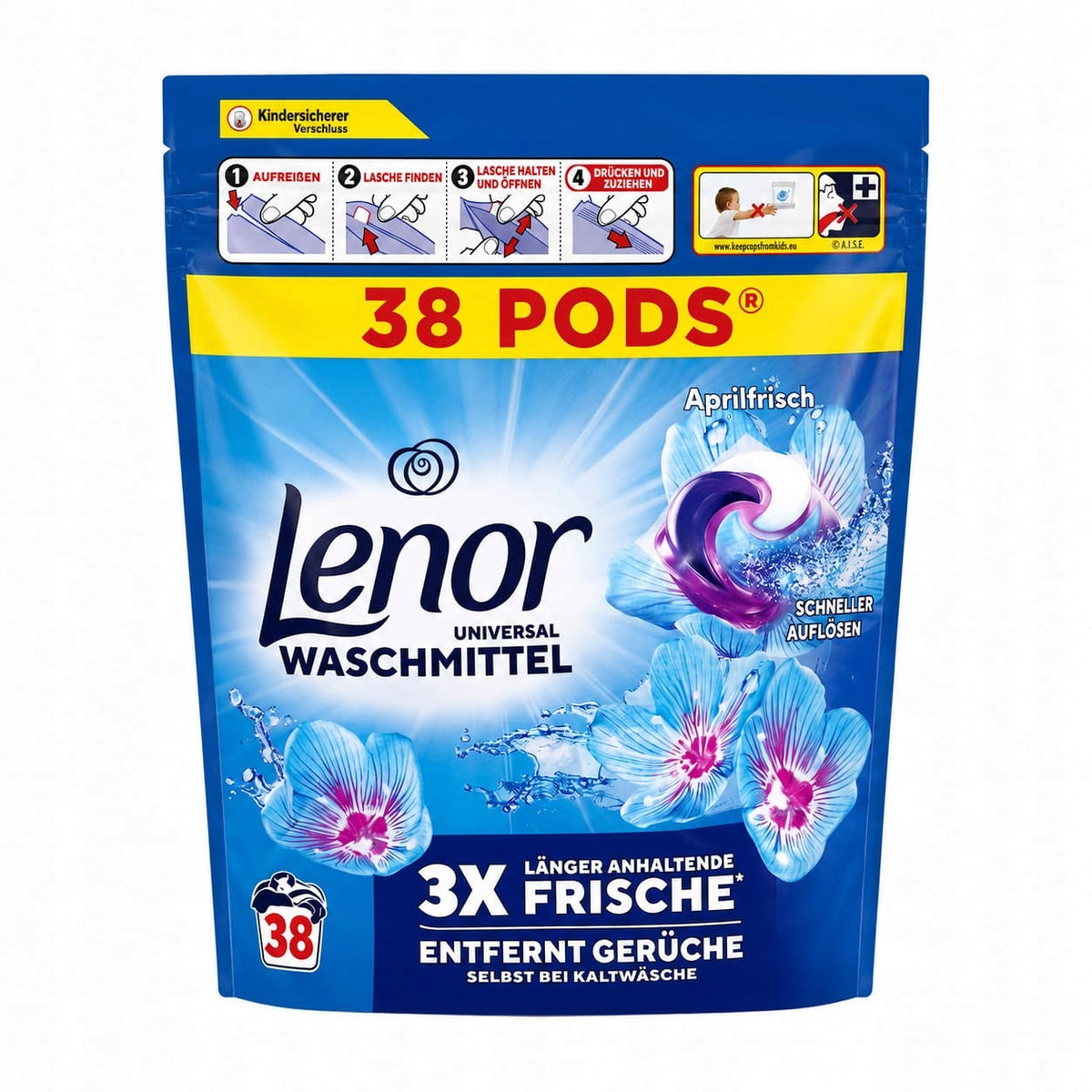 Washing capsules Lenor 3 in 1 Universal Aprilfrisch 38 pcs