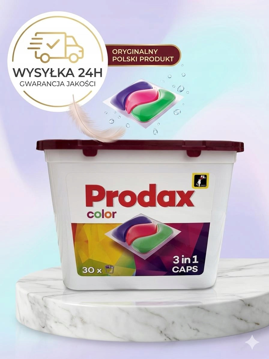 Washing capsules PRODAX Color3w1 30 pcs-Color protection and deep cleanliness Manufacturer code 4260145999959