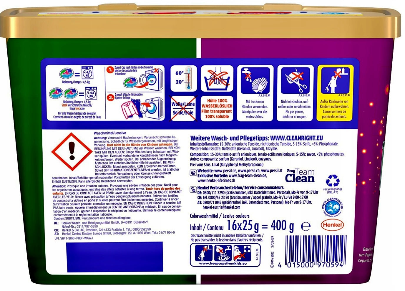 Washing capsules Persil 16 pcs. FROM GERMANY Manufacturer code 4015000970594