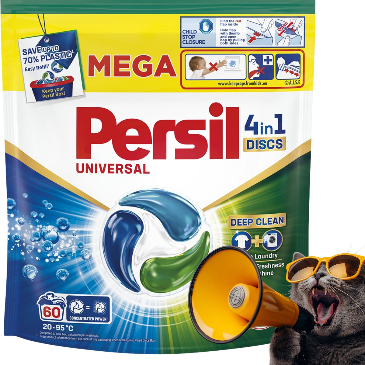 Washing capsules Persil discs 4in1 universal 60 pcs MEGA CONCENTRATE
