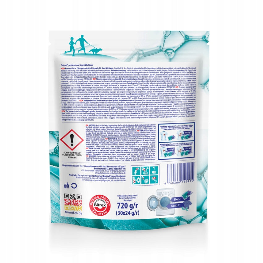 Washing capsules TRIUMF Sport&Outdoor 30 pcs Packaging status original