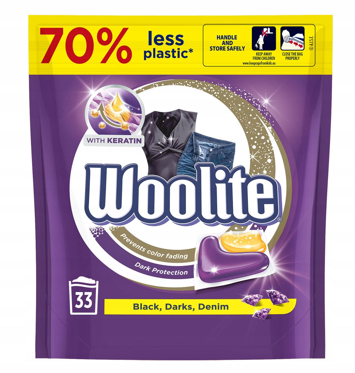 Washing capsules Woolite Colour Dark 99 pcs Packaging status original