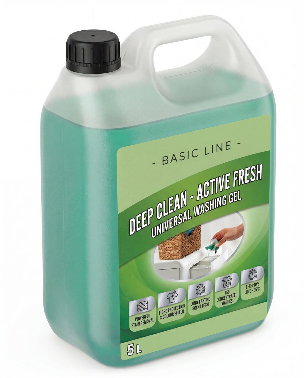 Washing gel universal liquid BASIC LINE 5L 150 washes DEN