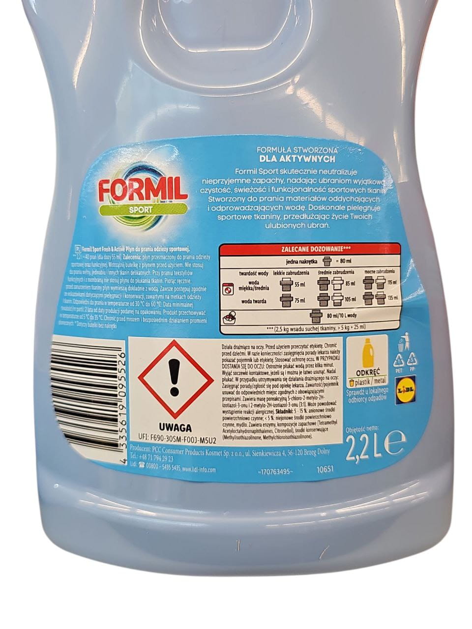Washing liquid Formil Sport Fresh&Activ 2,2 liter 40 washes Trade name other