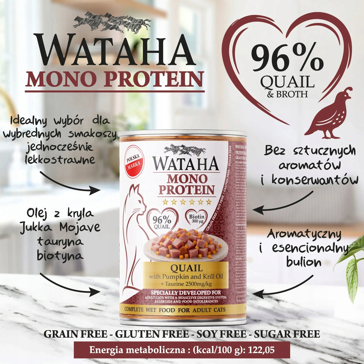 Wataha Cat Mono Quail Pumpkin 400g Brand Wataha