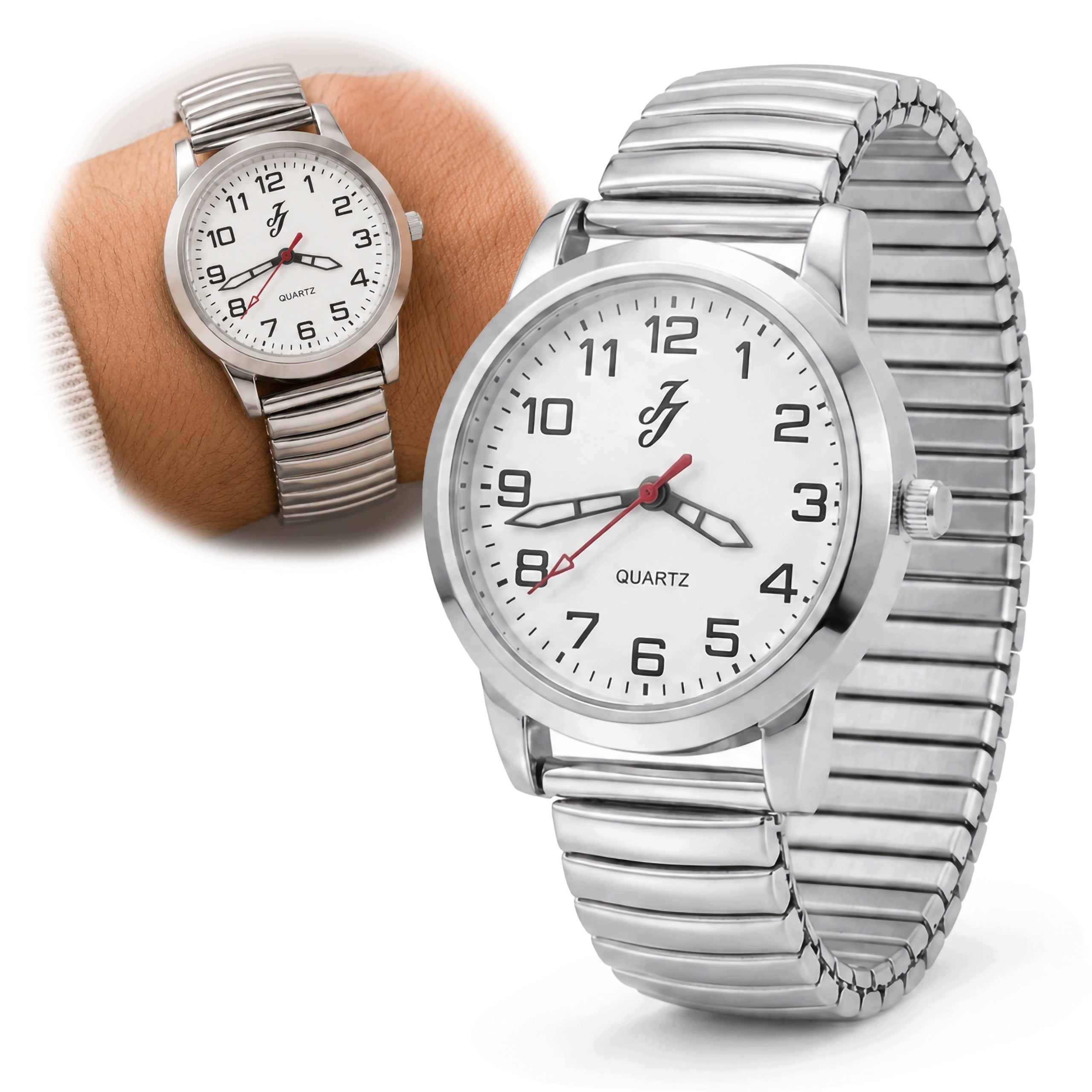 Watch Flexible Round Steel Dial Lightweight Hand Fit Clear