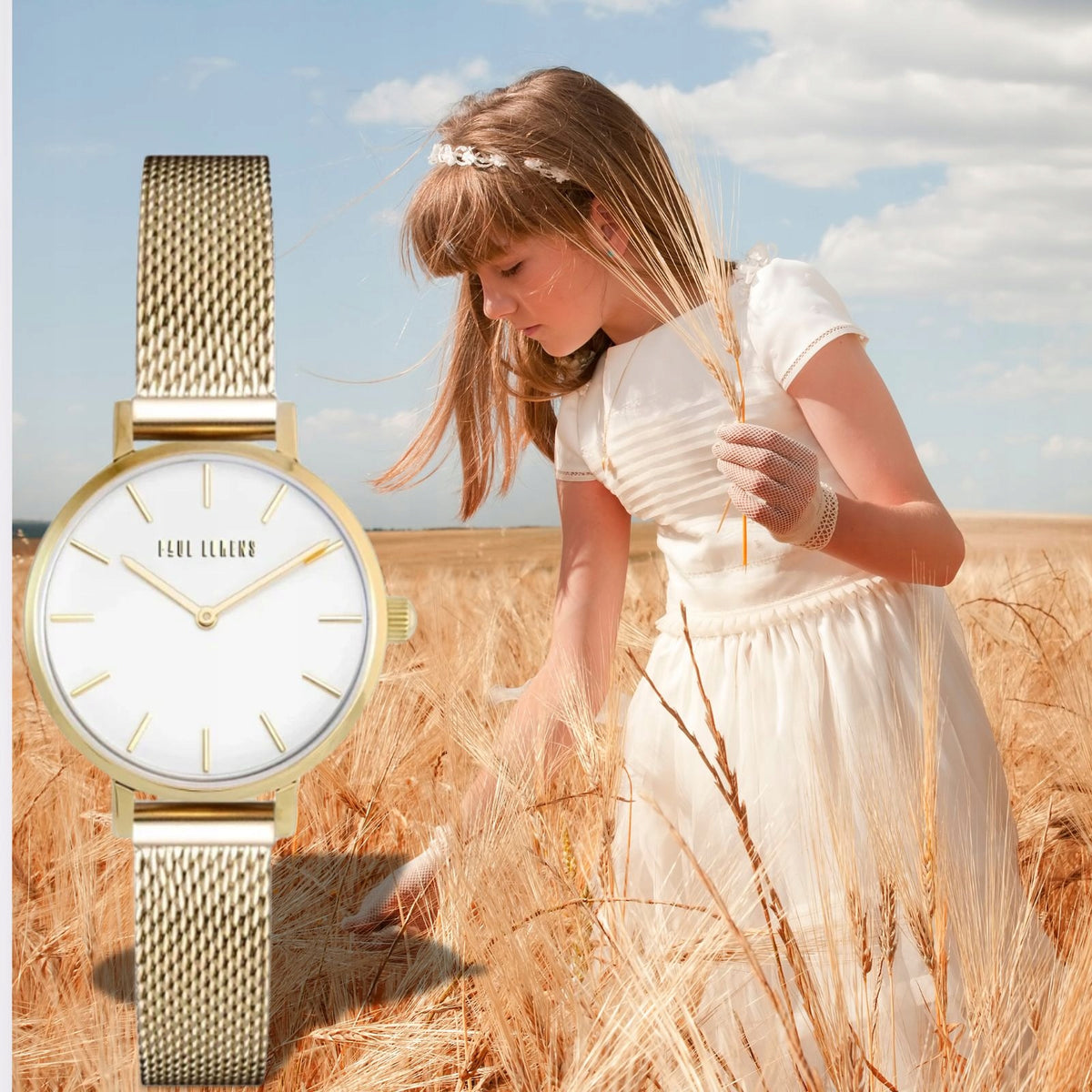 Watch GIFT FOR COMMUNION elegant set with bracelet + BOX Brand Paul Lorens