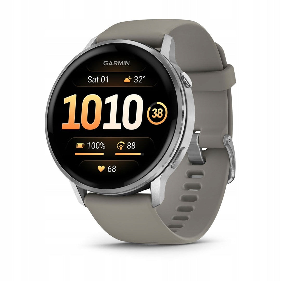 Watch Garmin Venu 4, 45 mm, AMOLED, Silver Grey