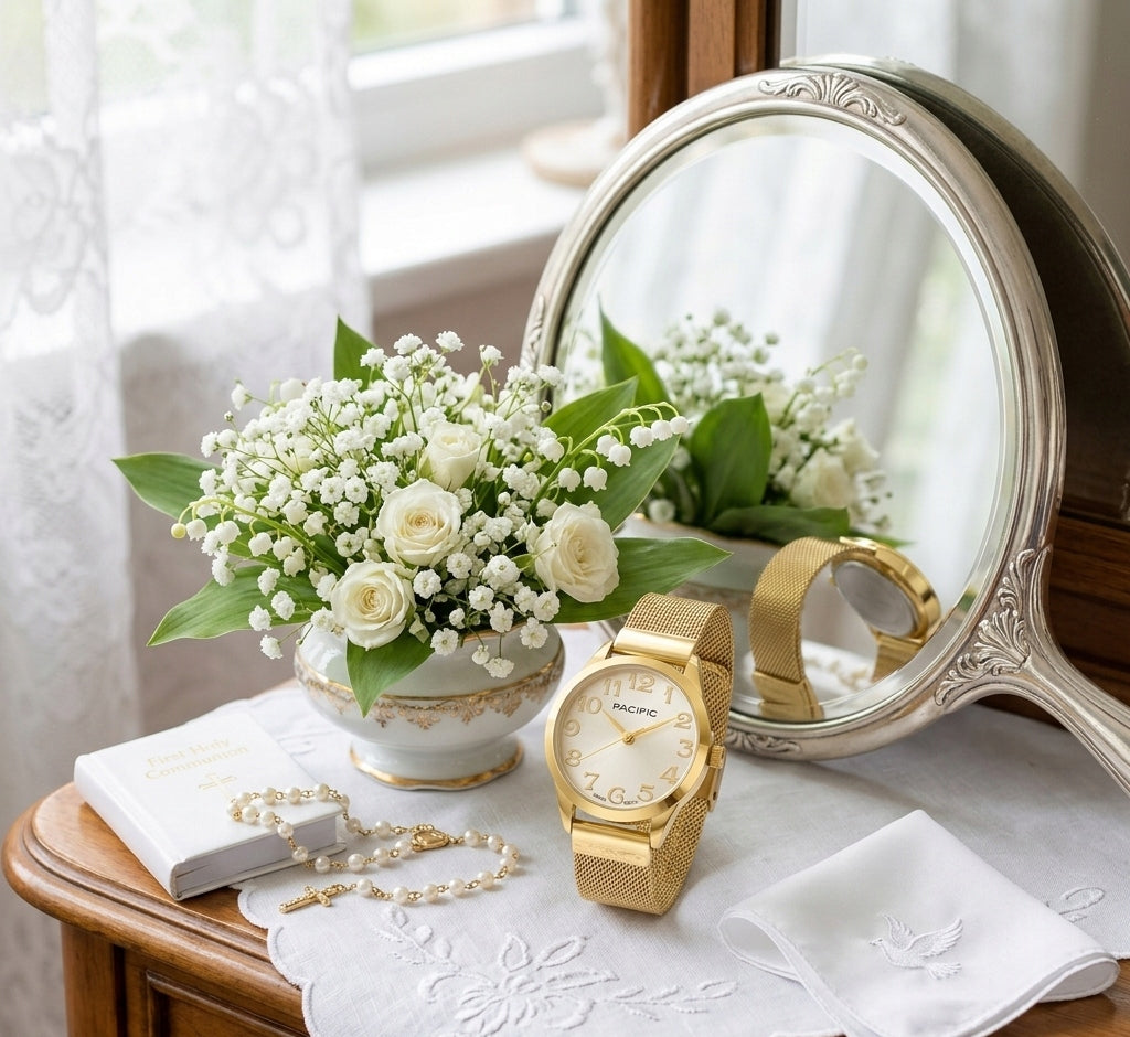 Watch PACIFIC COMMUNION set for girls with bracelet +ENGRAVING Brand Pacific
