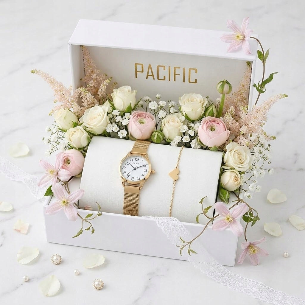 Watch PACIFIC COMMUNION set for girls with bracelet +ENGRAVING Manufacturer code X6131-02