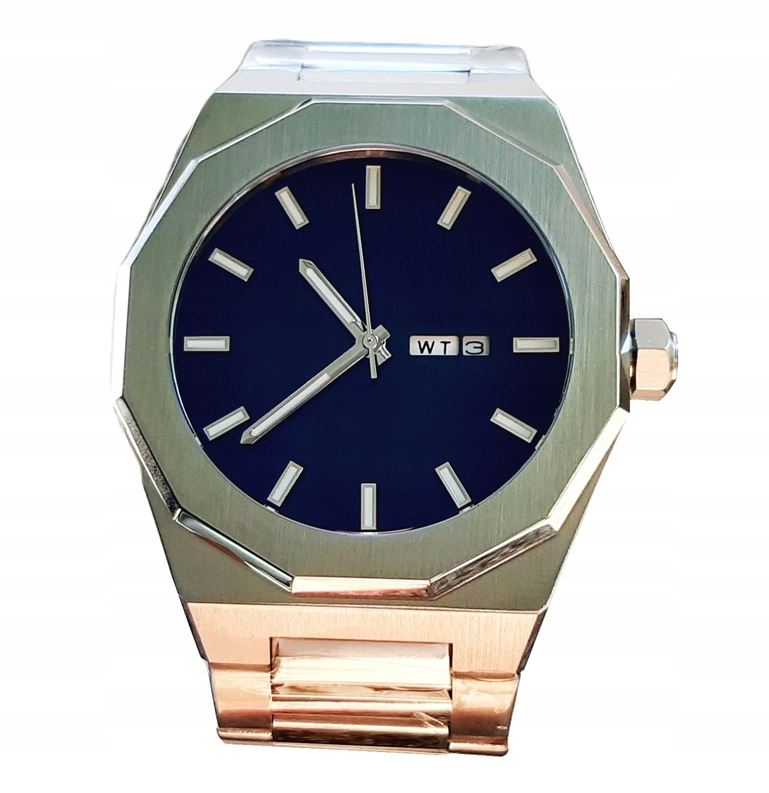 Watch Polish stainless steel date stamp with eagle silver men's classic Dial color black