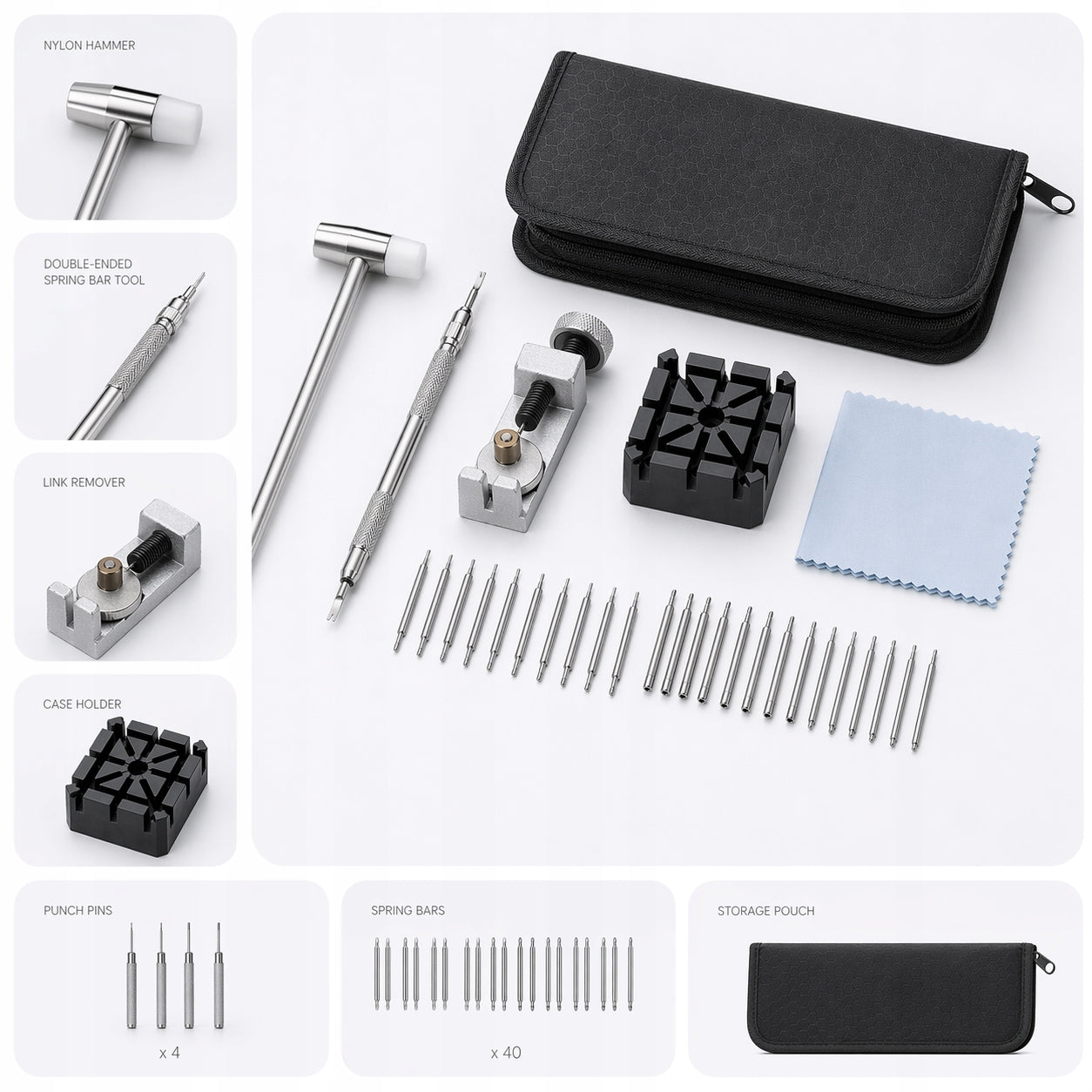 Watch Repair Kit - Watch Strap Shortening Kit - DIY Manufacturer code Zestaw naprawczy zegarków