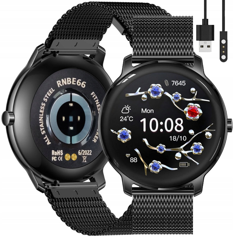 Watch SMARTWATCH RUBICON black NOTIFICATIONS PULSE PEDOMETER PRESSURE