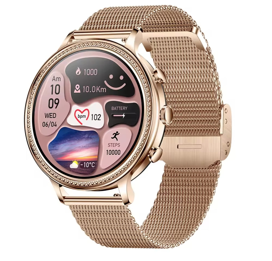 Watch V60 number of steps music player notification message gold