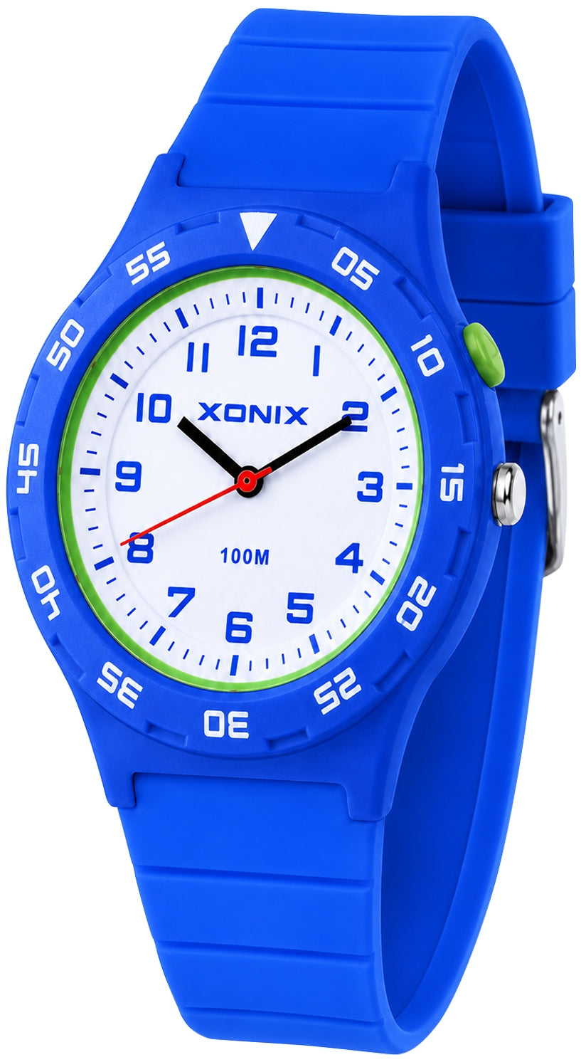 Watch XONIX blue 10 ATM backlight LED Japanese movement Y121E Manufacturer code AAL-004