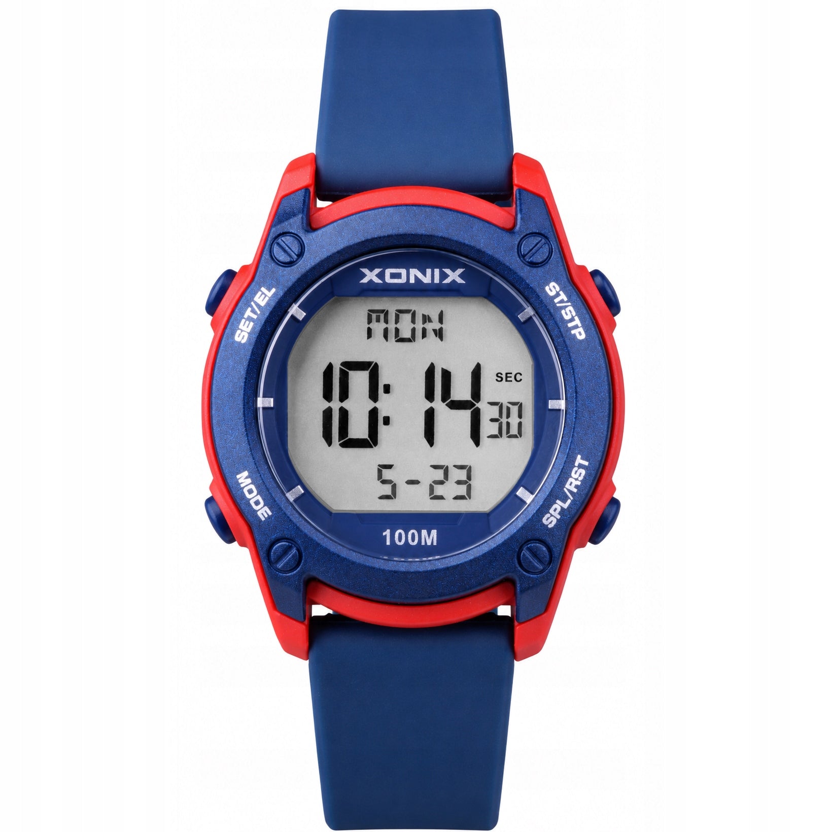 Watch XONIX children's sports WR blue red Alarm Timer BAZ 006 Packaging status original
