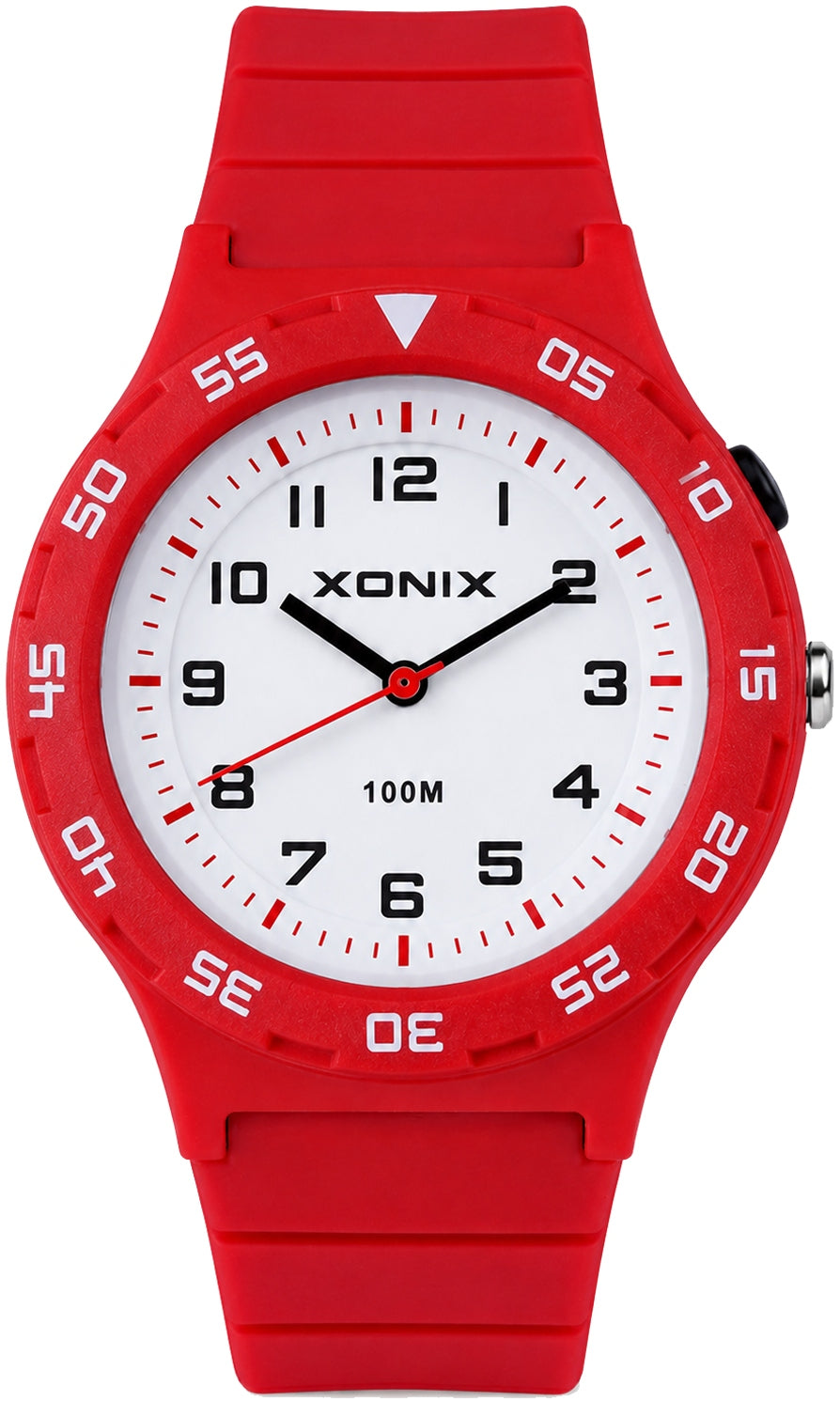 Watch XONIX red 10 ATM LED backlight Japanese movement Y121E Packaging status original