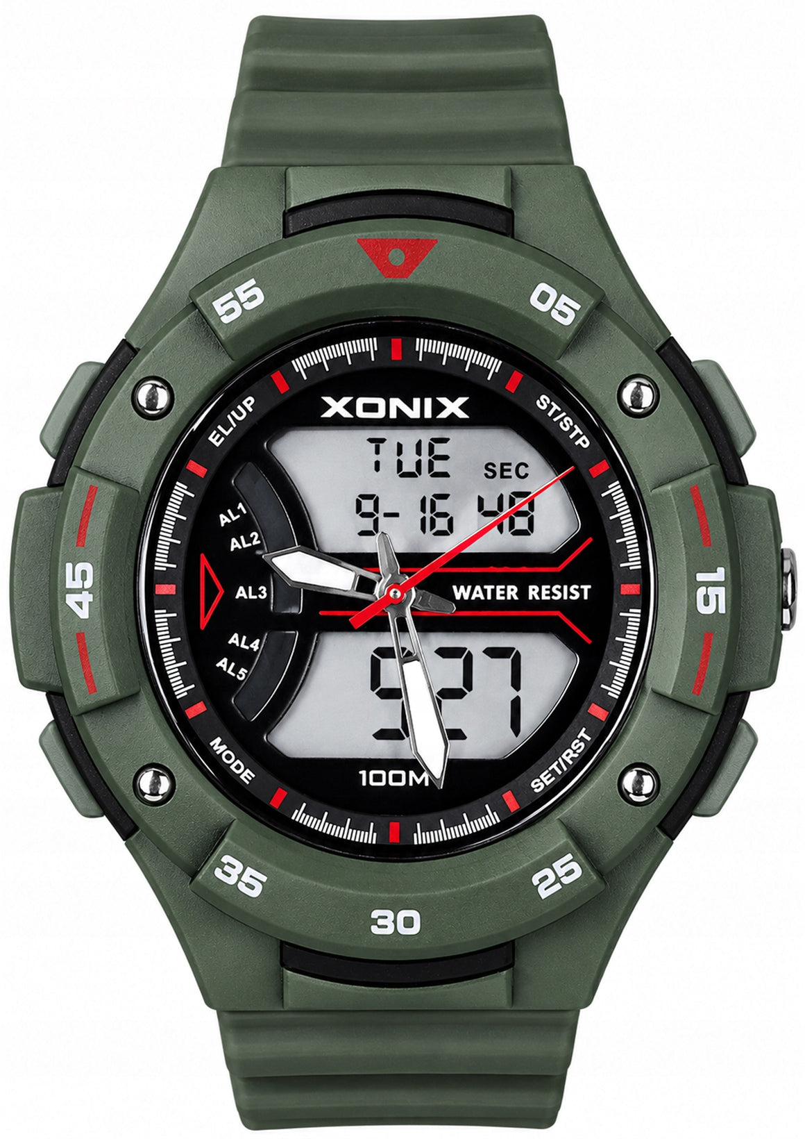 Watch Xonix digital 10 ATM stopwatch alarm timer graphite LCD large VT 004 Brand Xonix