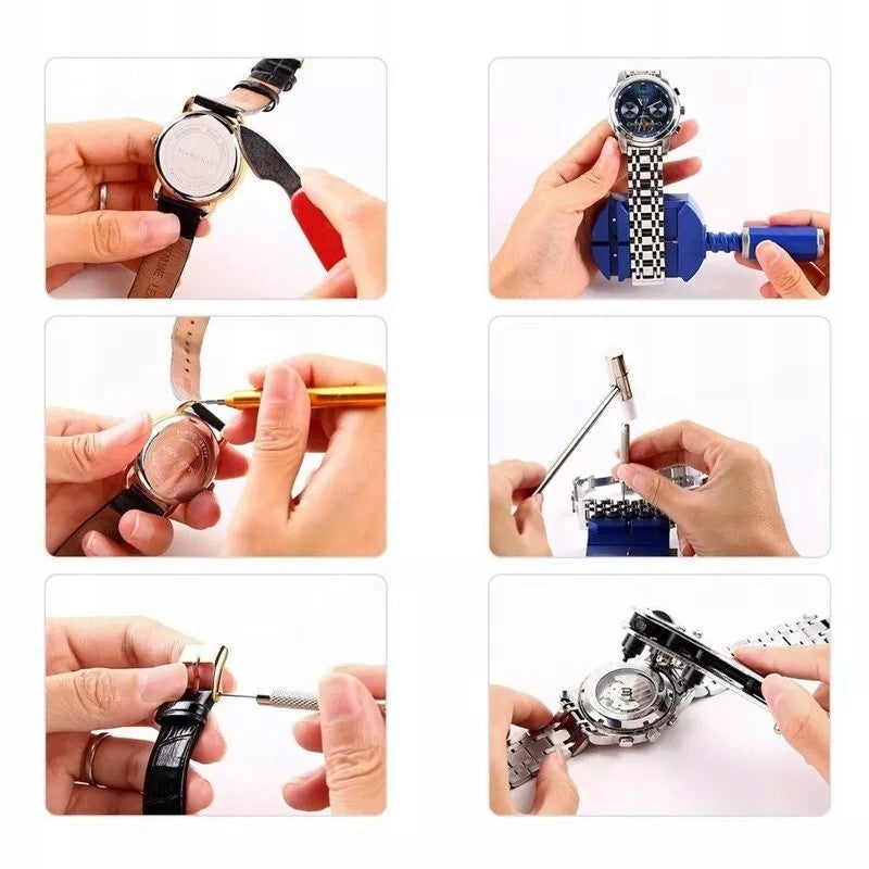 Watchmaking tools for replacing batteries, opening watch cases Product weight with unit packaging 1 kg