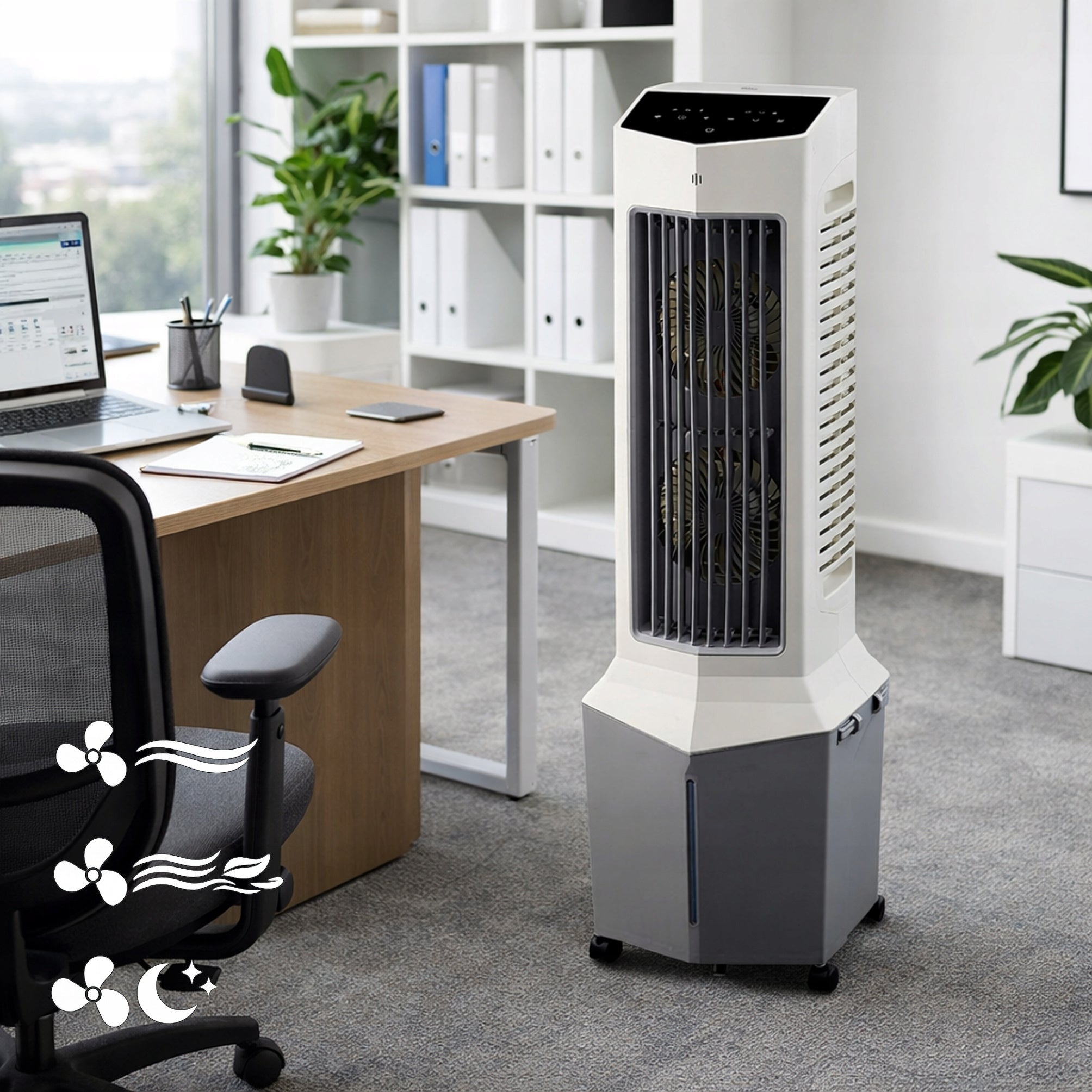 Water Air Conditioner Portable Column Fan Quiet PILOT 40W 12L Packaging status original