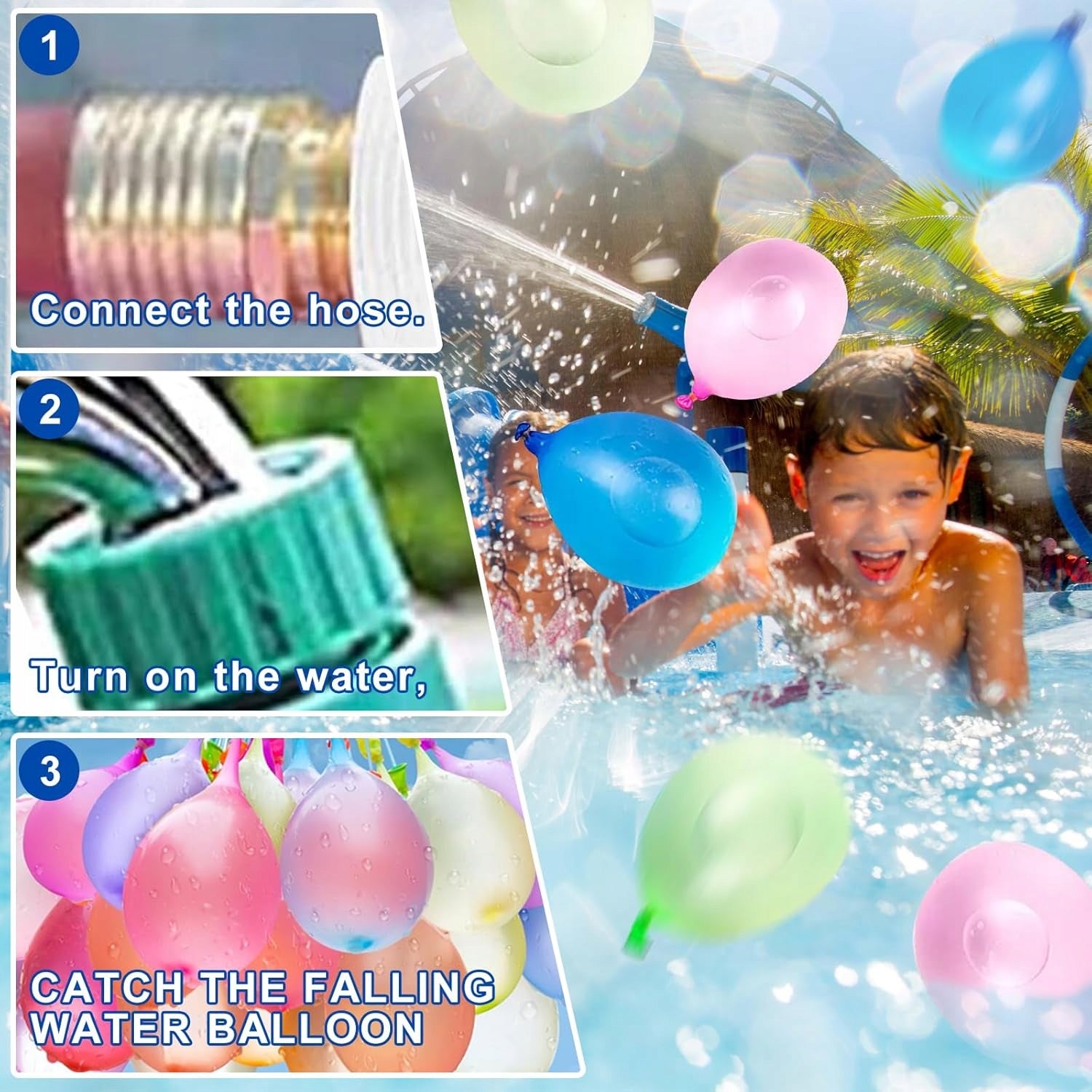 Water Balloons Automatic Water Bombs Self-Closing Thread Set of 555 Kind water balloons