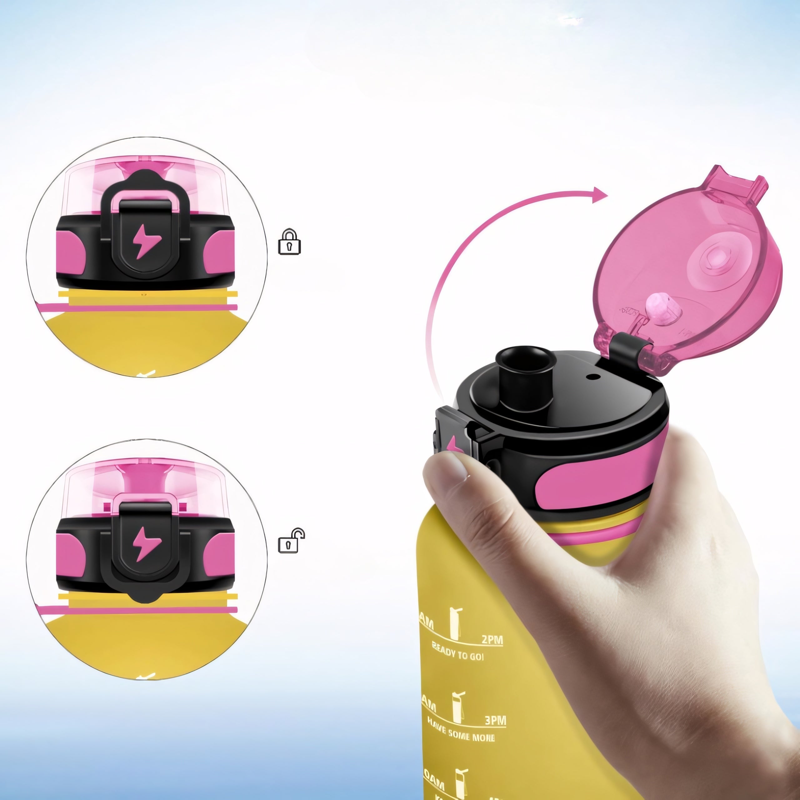 Water Bottle 1.5L Sports Motivational Measure With BPA FREE Filter Brand no brand