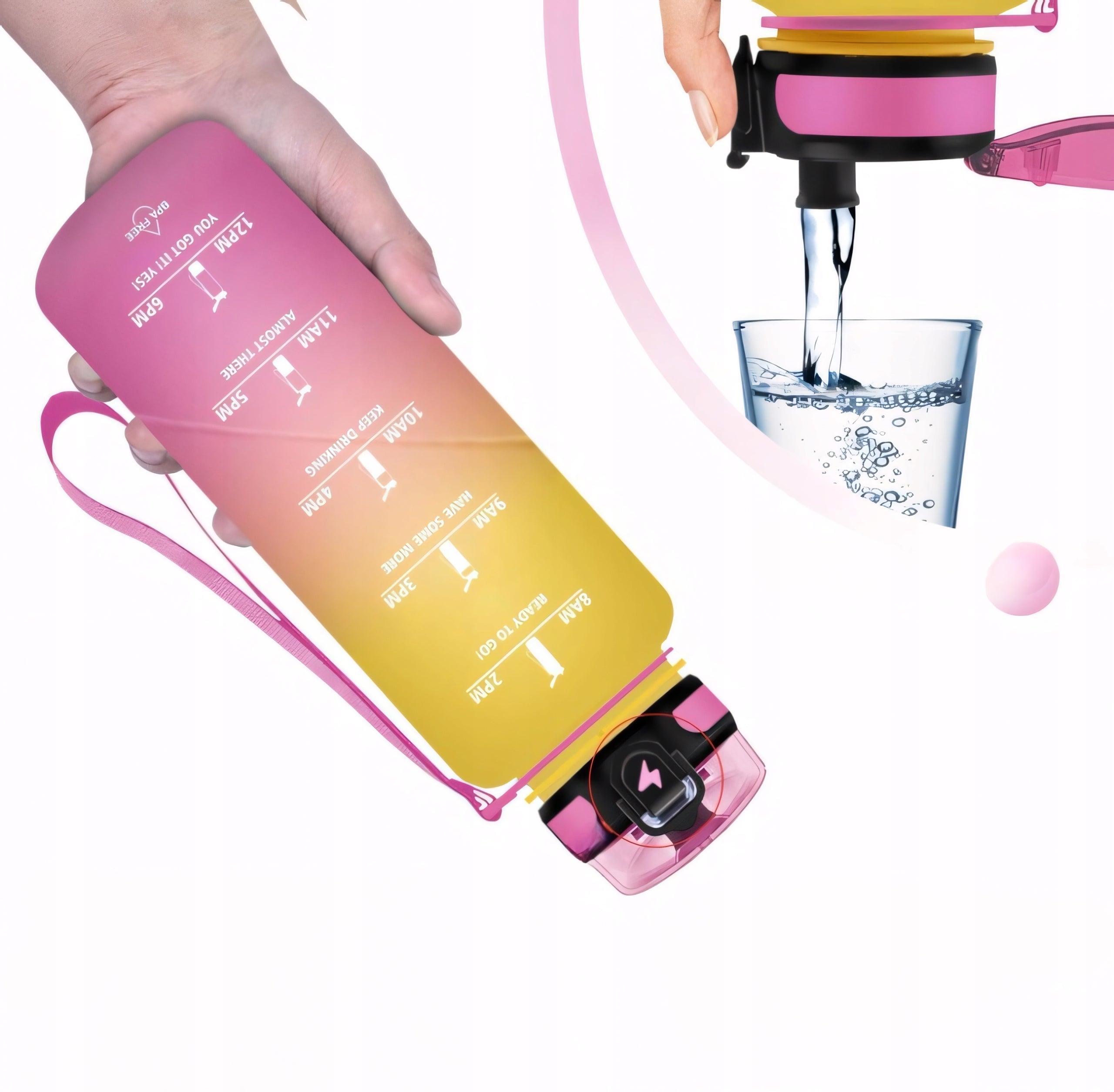 Water Bottle 1.5L Sports Motivational Measure With BPA FREE Filter Product weight with unit packaging 0.45 kg