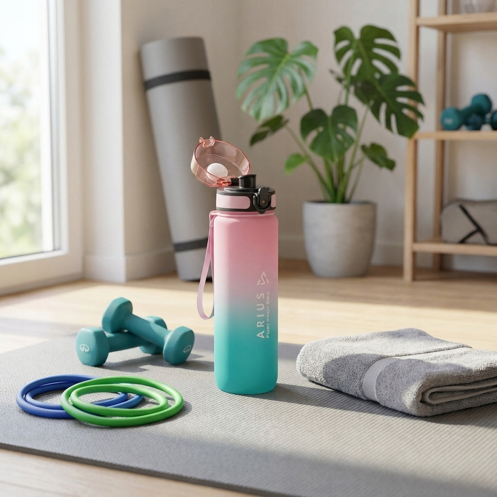 Water Bottle 1L Tritan BPA Free Motivational Bottle With Fitness Measure Manufacturer code Arius bidon 1L