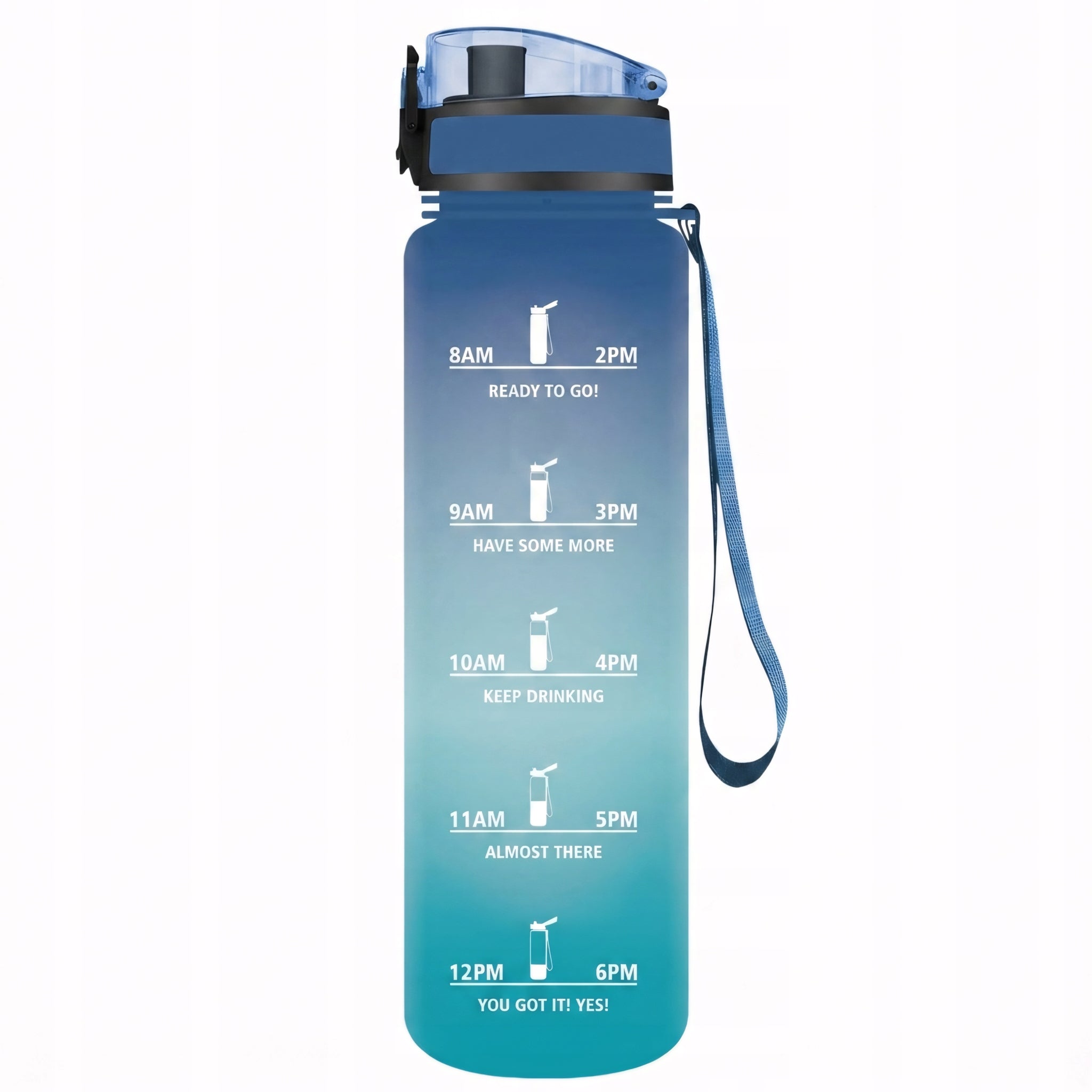 Water Bottle 1L Tritan with Motivational Measure Packaging status original