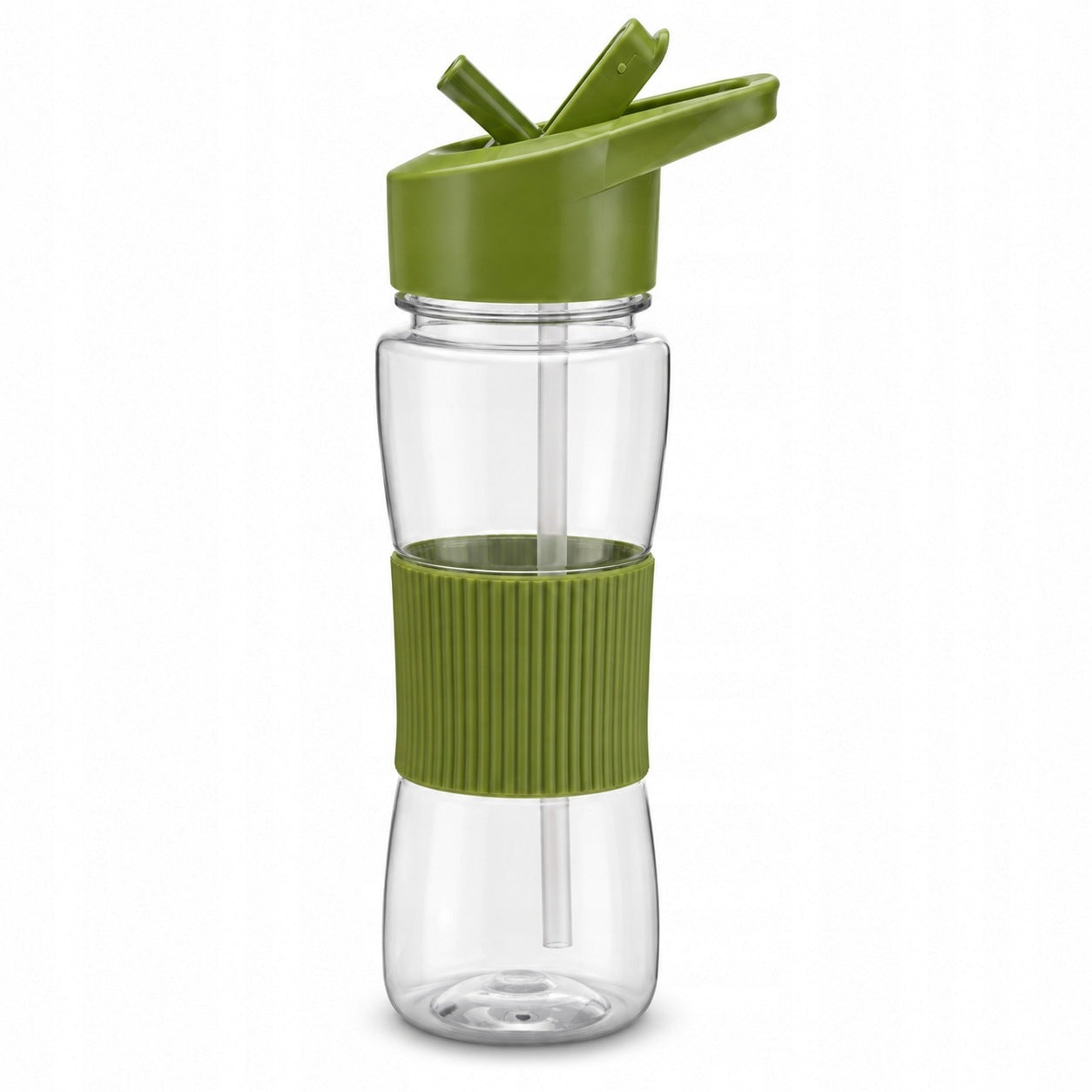 Water Bottle 700ml With Straw Holder Green Transparent BPA Free
