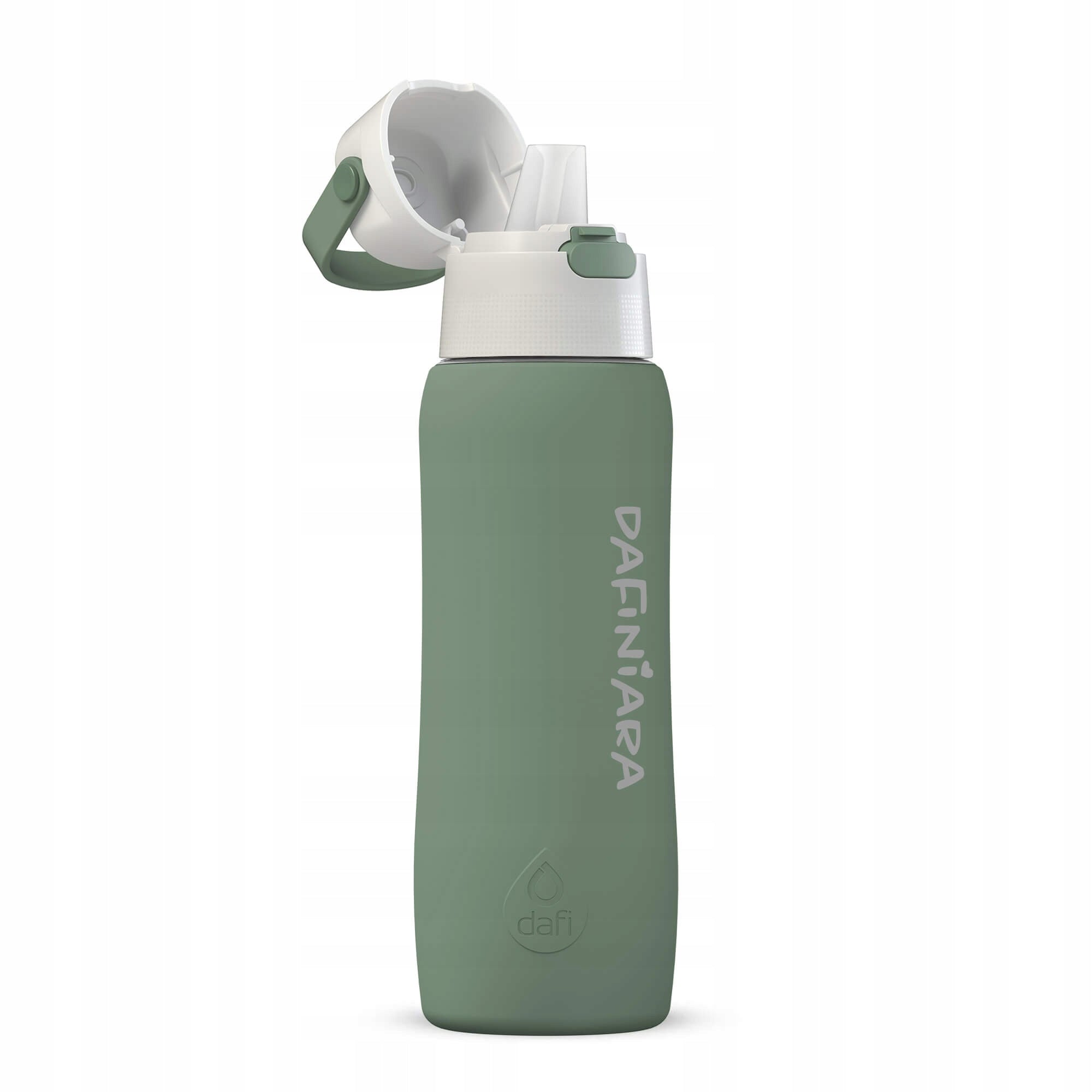 Water Bottle Dafi 0,7l SOLID SiliconeFit DAFINIARA Sage with Tube Packaging status original