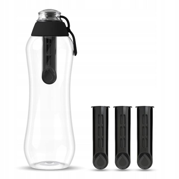 Water Bottle Filtering Dafi 0,5 l SOFT Black with 4 filters