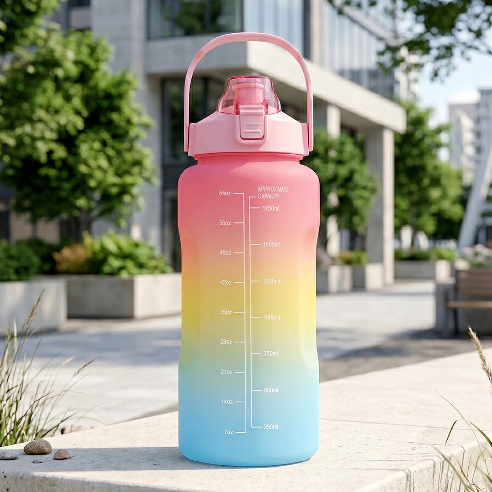 Water Bottle Leakproof Drinks with Scale Sports Travel 2L XXL Packaging status original