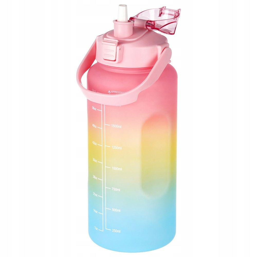 Water Bottle Leakproof Drinks with Scale Sports Travel 2L XXL Volume 2000 ml