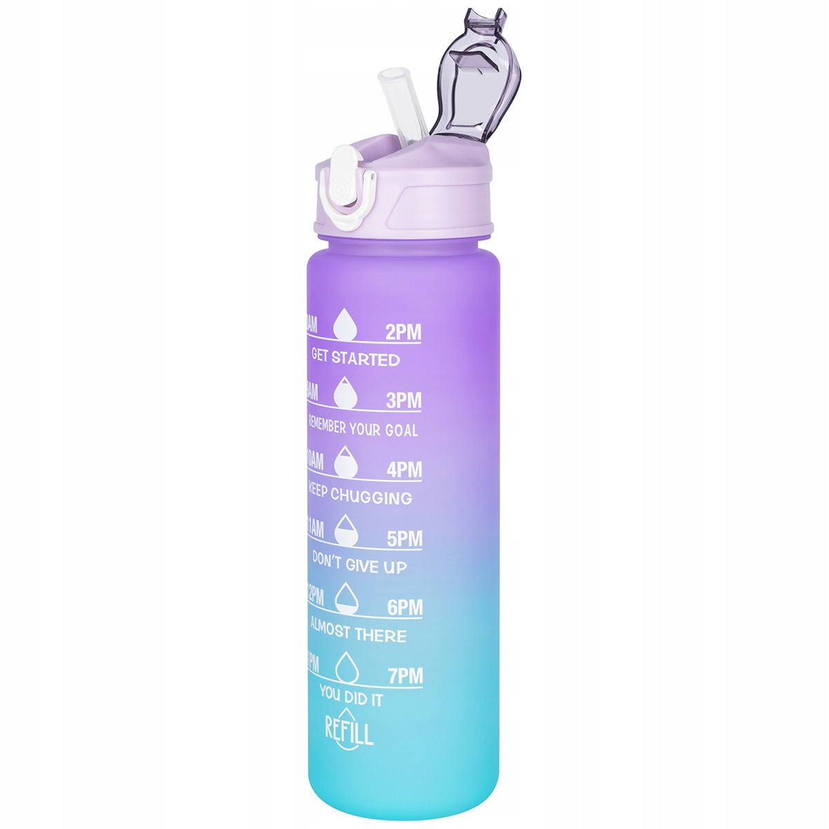 Water Bottle Sports Motivational Bottle with Measure 2L 750ml 280ml SET Volume 2000 ml