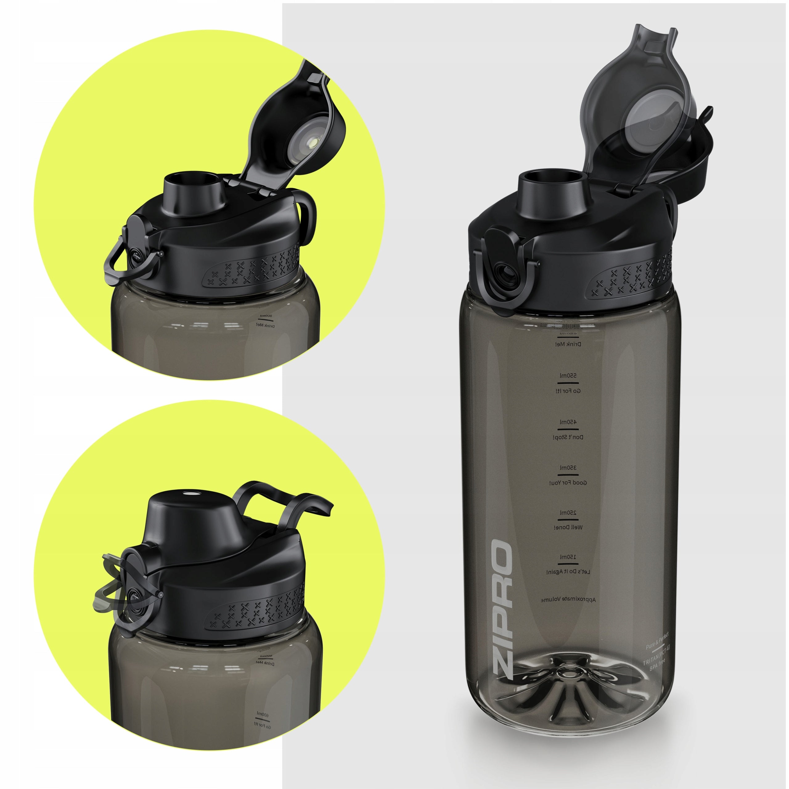 Water Bottle Sports Water Bottle BPA FREE Tritan MEASURE 800 ml 0,8L Zipro Kind bottle