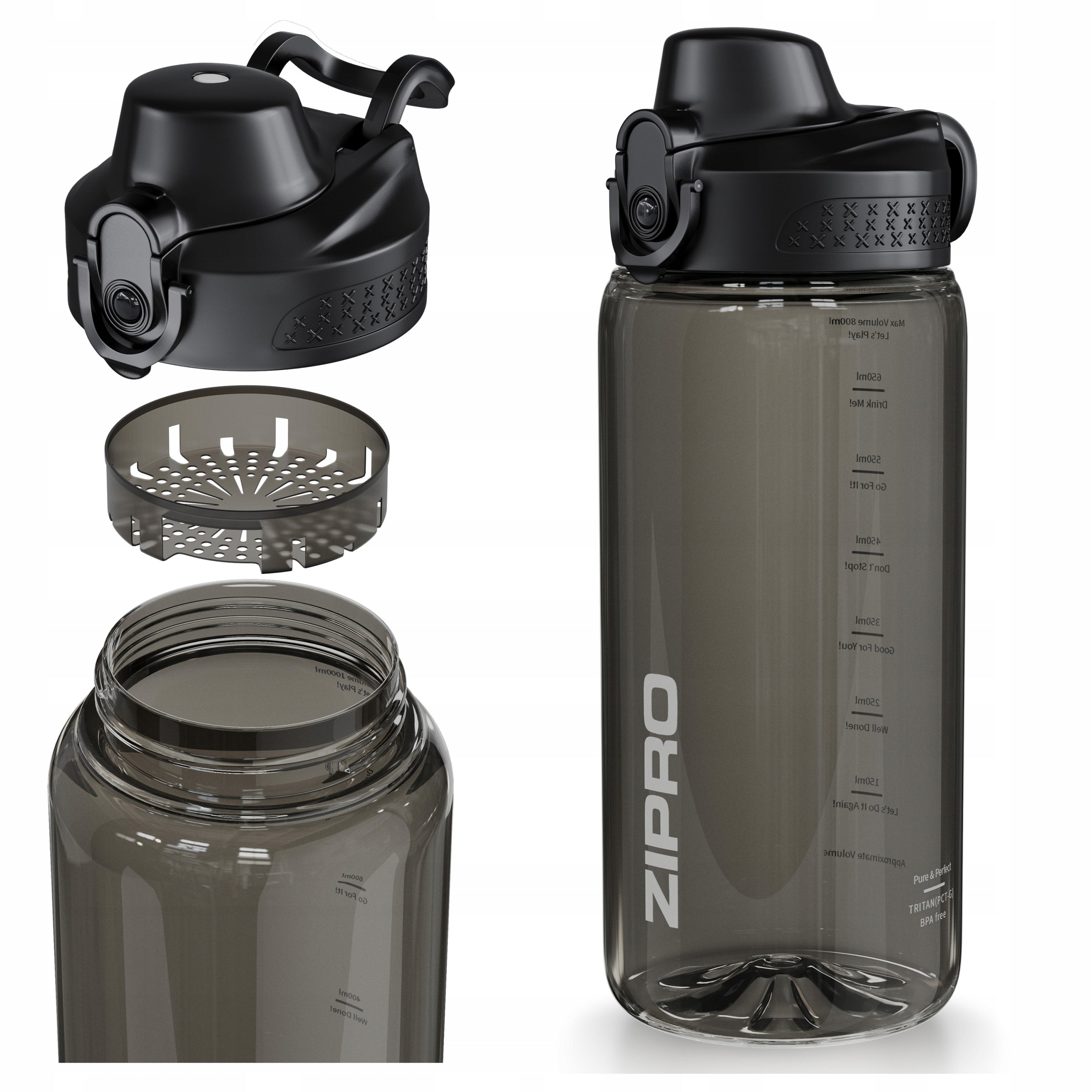 Water Bottle Sports Water Bottle BPA FREE Tritan MEASURE 800 ml 0,8L Zipro