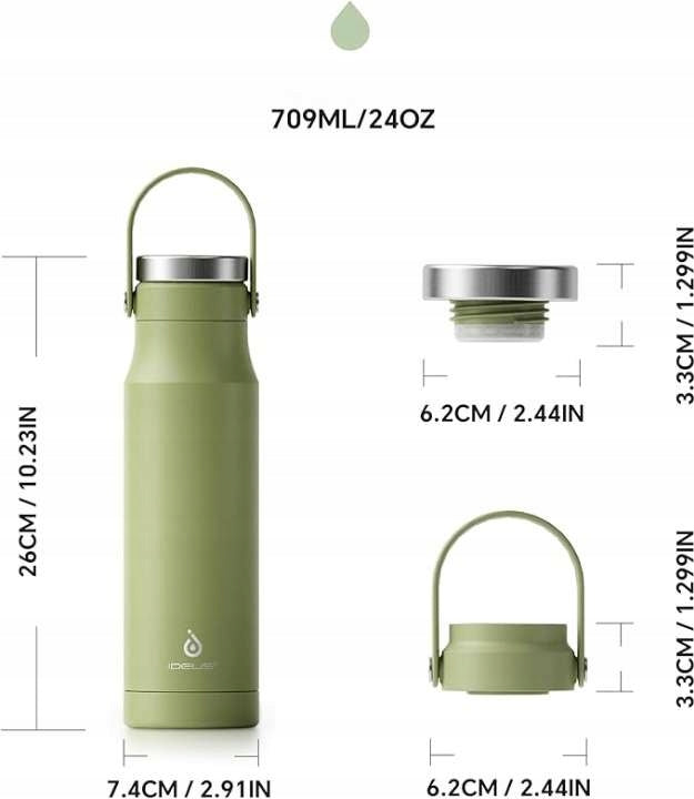 Water Bottle Thermos Stainless Steel Bottle 710ml Sports Green Packaging status original