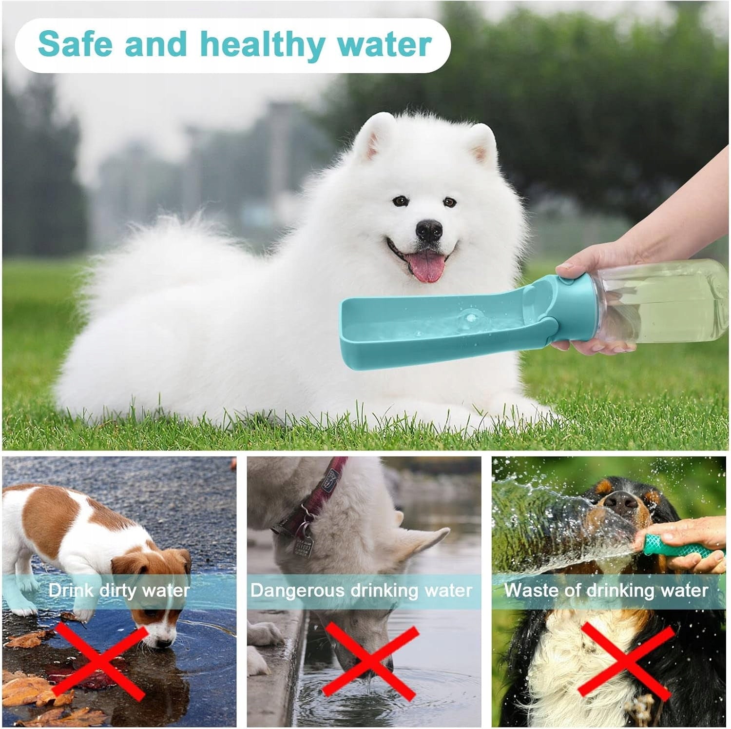 Water Bottle for Dog Water Bottle with Bowl Tourist Drinker Folding 550ml Device type collapsible (travel)