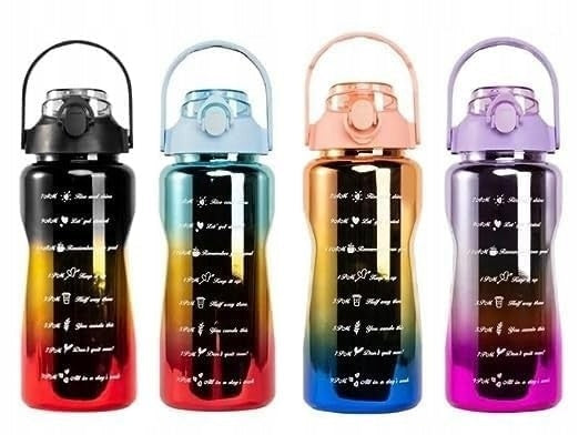 Water Bottle with Measure 3in1 Set of Three BPA FREE Water Bottles Straw Manufacturer code ZESTAW BIDONÓW METALICZNYCH 3 SZTUKI